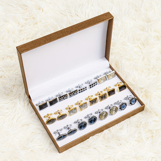 Wedding Cufflinks Set - 12 Pairs