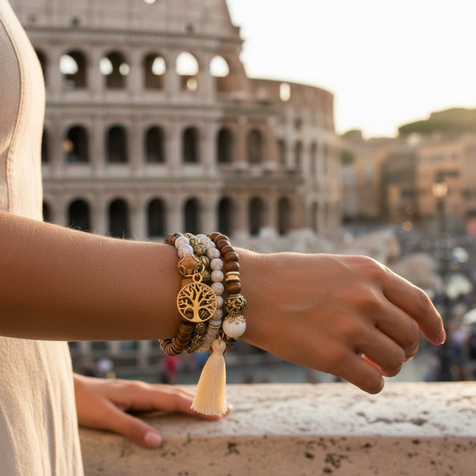 Tree of Life Bracelet Set (4pcs) - Bohemian Wooden Bead