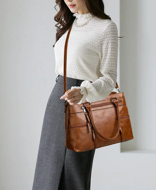 Elegant PU leather handbag for women.