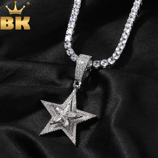 Iced Out Star Spinner Pendant