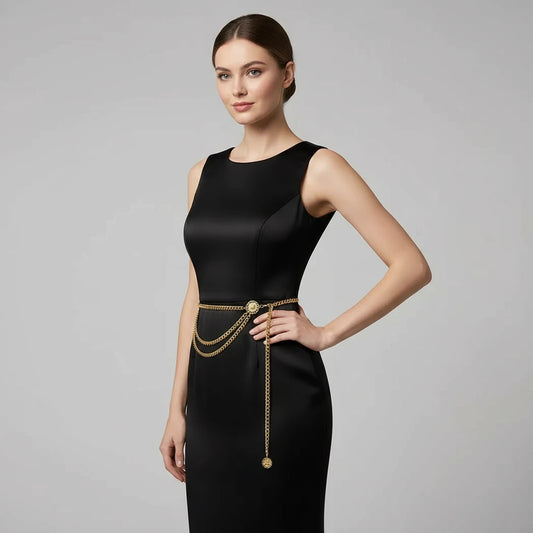 Sunflower Coin Waist Chain - Boho Body Jewelry