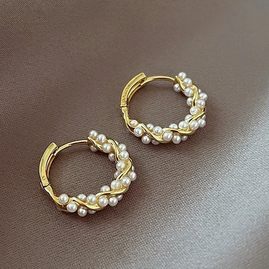 Yupsk Small Pearl Hoop Earrings - Exquisite Jewelry Gift