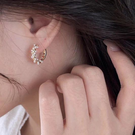 Yupsk Small Pearl Hoop Earrings - Exquisite Jewelry Gift