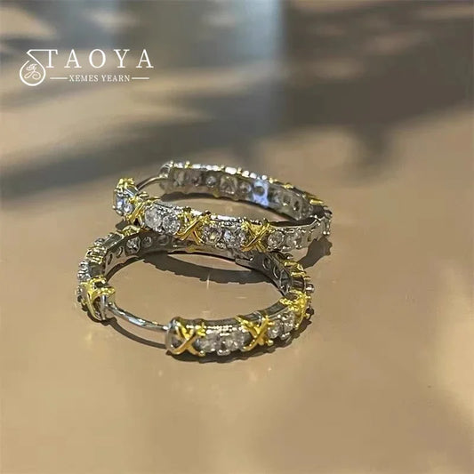 2024 Fashion Zircon Inlay Earrings | Gold & Silver