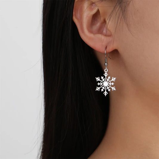 Snowflake Stainless Steel Earrings