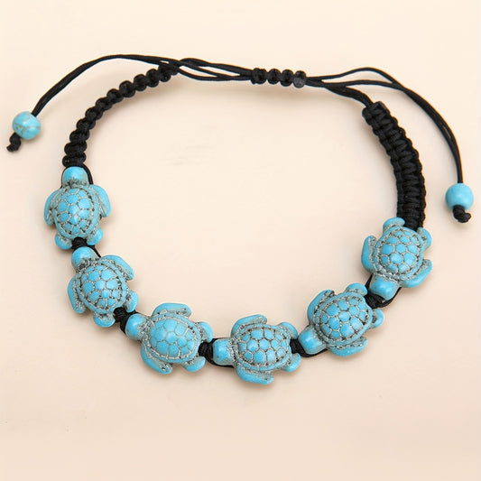 Turquoise Turtle Bracelet - Adjustable