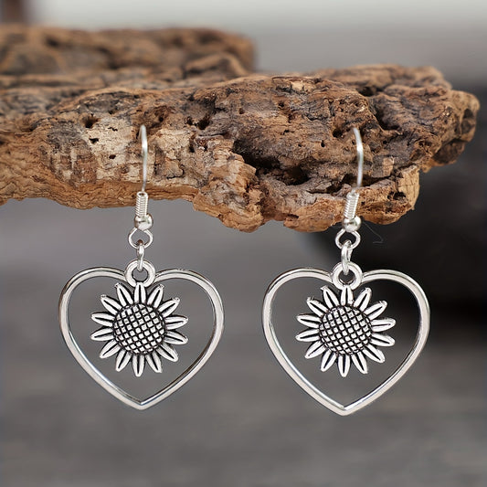 Bohemian Sunflower Earrings, Retro Gift