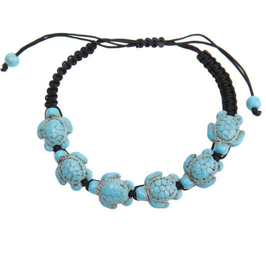 Turquoise Turtle Bracelet - Adjustable
