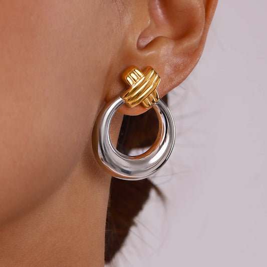Chunky Gold Knot Earrings