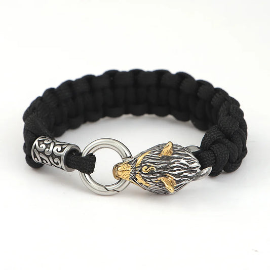 Celtic Wolf Steel Bracelet