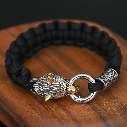 Celtic Wolf Steel Bracelet