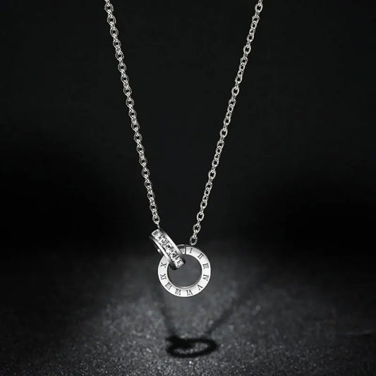 Classic Roman Numeral Pendant Necklace