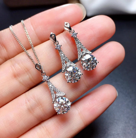 Green Moissanite Jewelry Set