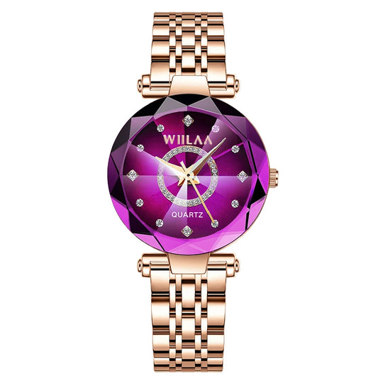 Luxury rhinestone bracelet watch for women.