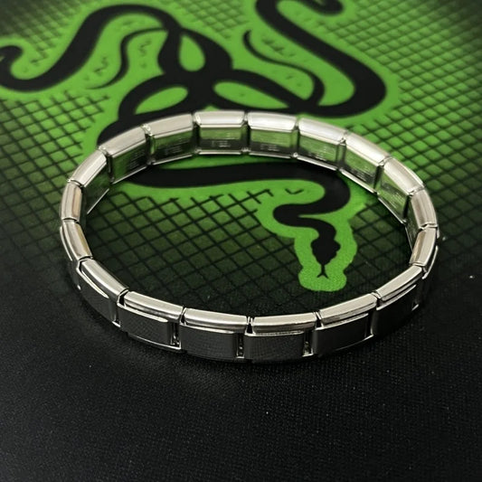 Italian Elastic Charm Bracelet | 9mm Stainless Steel Bangle