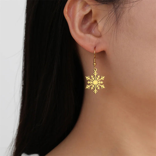 Snowflake Stainless Steel Earrings
