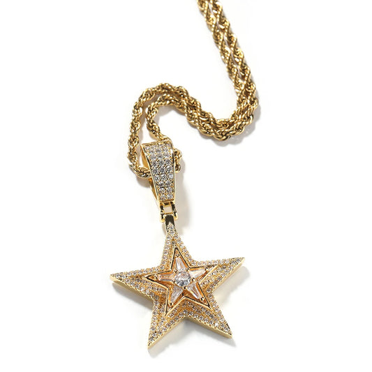 Iced Out Star Spinner Pendant