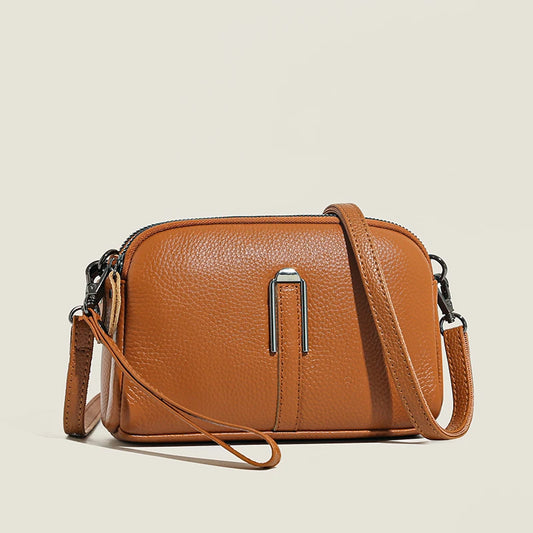 Genuine leather crossbody bag for women.