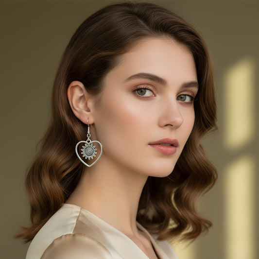 Bohemian Sunflower Earrings, Retro Gift