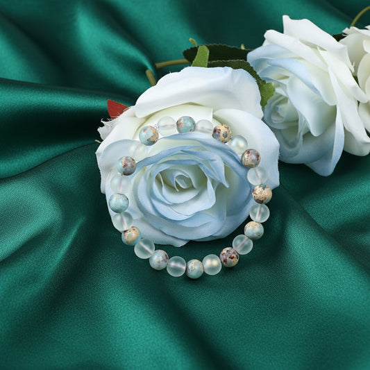 Aura Quartz & Sea Sediment Bracelet